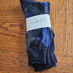 Cole Haan Navy and Black Argyle Socks